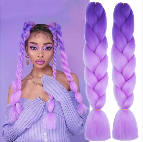 Lilla hår og tilbehør– Perfekt til K-pop & Cosplay