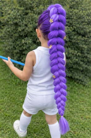 Lilla hår og tilbehør– Perfekt til K-pop & Cosplay